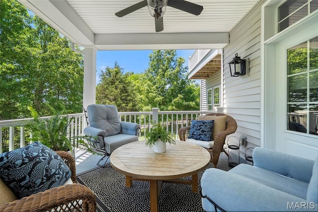 1178 Turnberry Dr, Innsbrook, MO 63390 - wooden deck with a ceiling fan