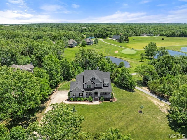 1178 Turnberry Dr, Innsbrook, MO 63390 - bird's eye view of a nearby body of water, a forest, and a local golf course