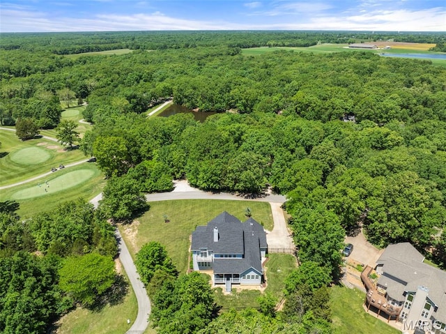 1178 Turnberry Dr, Innsbrook, MO 63390 - bird's eye view of a heavily wooded area, a golf course, and a large body of water