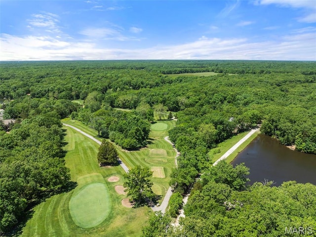 1178 Turnberry Dr, Innsbrook, MO 63390 - aerial view of property and surrounding area featuring a forest, a golf course, and a large body of water