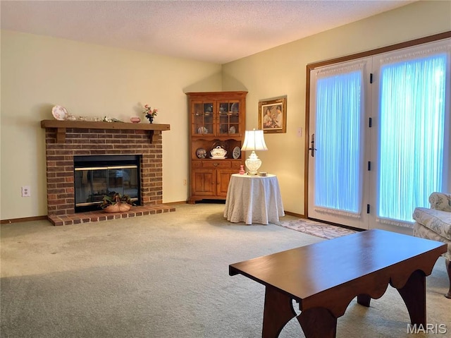2128 Friendship Ct, Florissant, MO 63031 - living area with light colored carpet and a fireplace