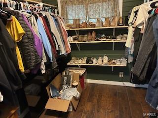 7503 Urbain, Sesser, IL 62865 - walk in closet with wood finished floors