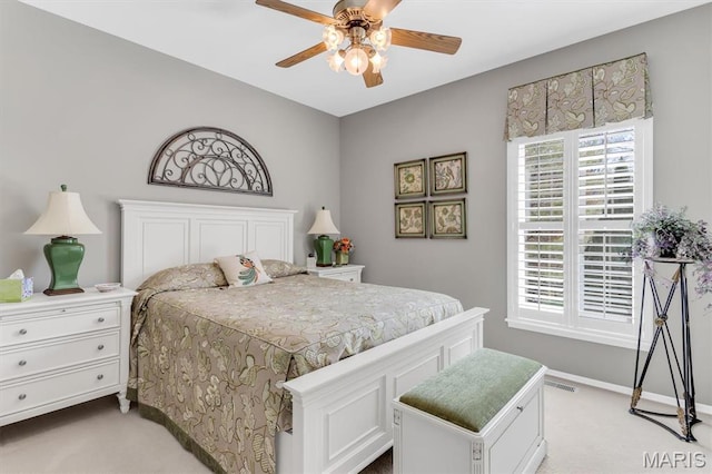 13463 Keller Ridge Cv, Saint Louis, MO 63128 - bedroom with light carpet and a ceiling fan