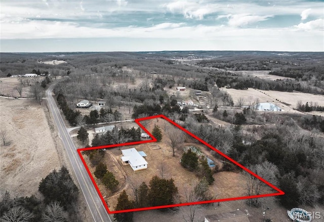 12000 State Rte E, Rolla, MO 65401 - aerial view of sparsely populated area featuring property boundaries highlighted