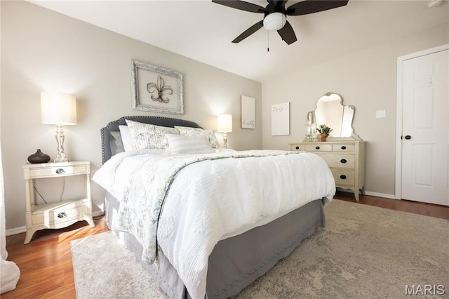 749 Sugar Glen Dr Unit 8, Saint Peters, MO 63376 - bedroom with wood finished floors, baseboards, and ceiling fan