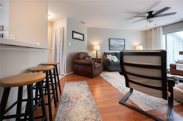 749 Sugar Glen Dr Unit 8, Saint Peters, MO 63376 - living room with a ceiling fan and wood finished floors