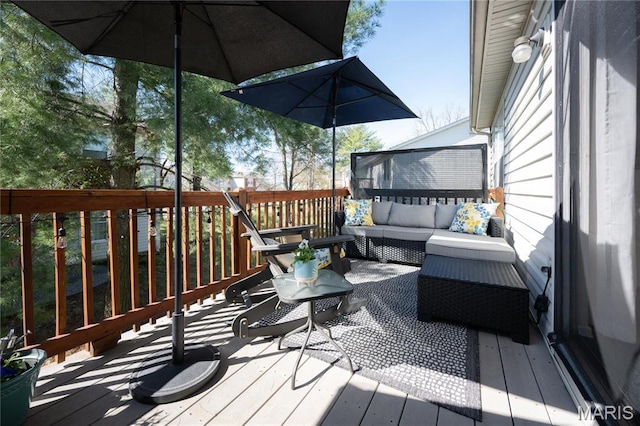 749 Sugar Glen Dr Unit 8, Saint Peters, MO 63376 - wooden deck with an outdoor living space