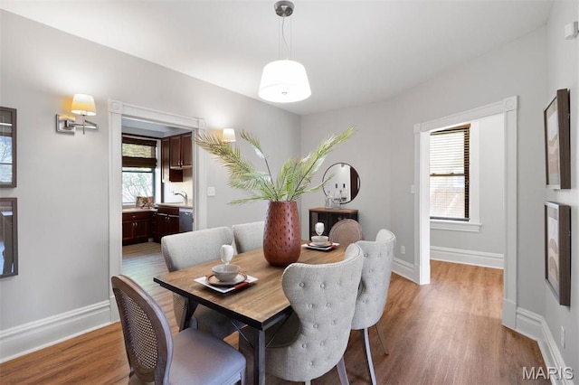 4525 Oakland Ave, Saint Louis, MO 63110 - dining room with plenty of natural light, wood finished floors, and baseboards