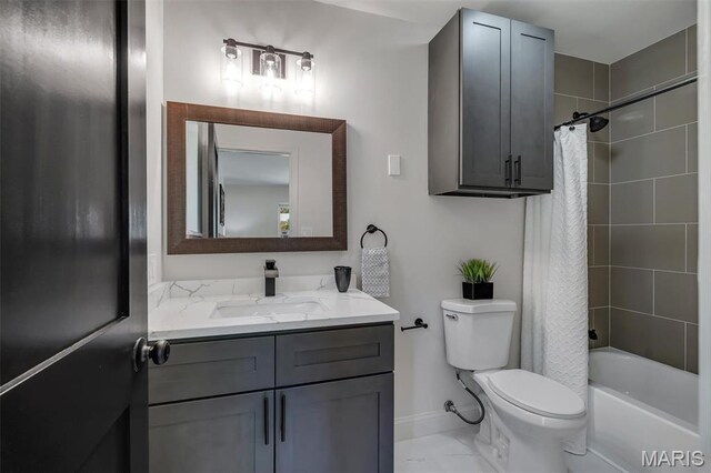 406 Meyer Ave, Saint Louis, MO 63122 - bathroom with vanity and shower / bath combination with curtain