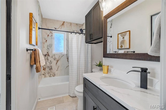 406 Meyer Ave, Saint Louis, MO 63122 - bathroom with vanity, shower / bath combo, and tile patterned floors