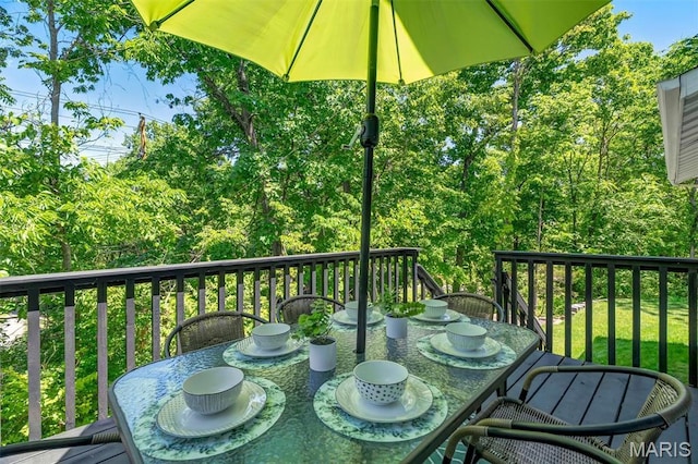 406 Meyer Ave, Saint Louis, MO 63122 - wooden terrace with outdoor dining space
