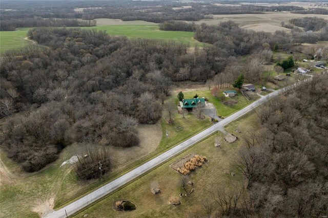 aerial overview of property's location featuring rural landscape