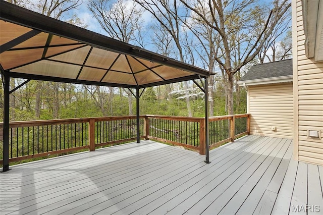 deck with a gazebo