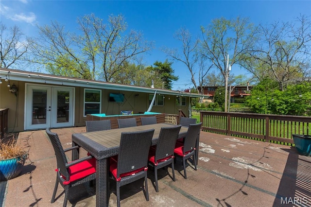86 Pebblebrook Ln, Saint Louis, MO 63146 - view of patio / terrace featuring french doors and outdoor dining space