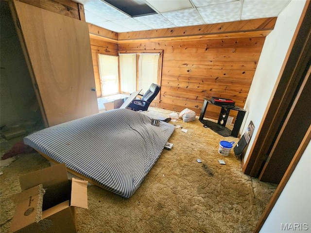 760 Swanwick St, Chester, IL 62233 - carpeted bedroom with wood walls