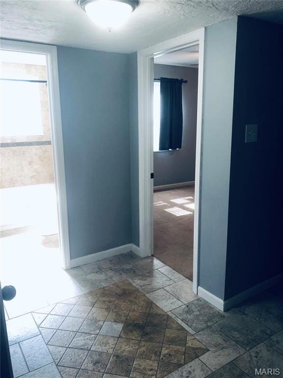 6990 Colonial Woods Dr Unit 59, Saint Louis, MO 63129 - hall featuring baseboards and dark stone finish flooring