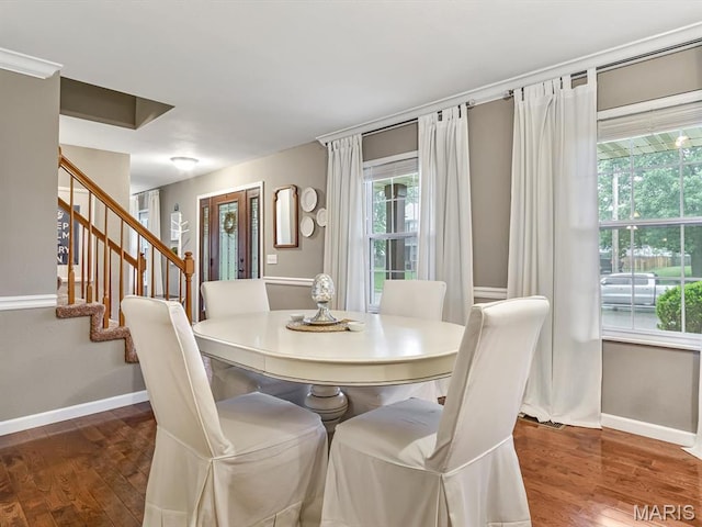157 Knob Creek Ln, Ofallon, IL 62269 - dining area with wood finished floors and stairway