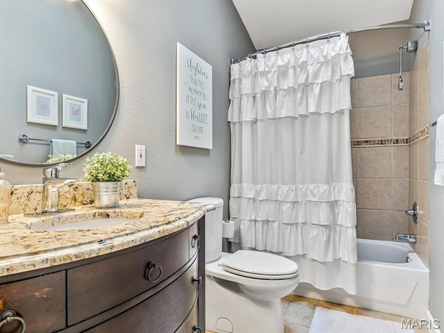 157 Knob Creek Ln, Ofallon, IL 62269 - bathroom featuring vanity and shower / bathtub combination with curtain