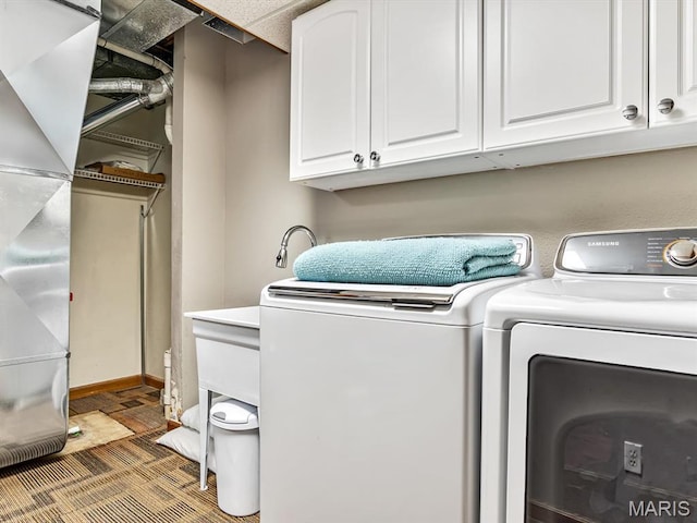 157 Knob Creek Ln, Ofallon, IL 62269 - washroom with washing machine and clothes dryer and cabinet space