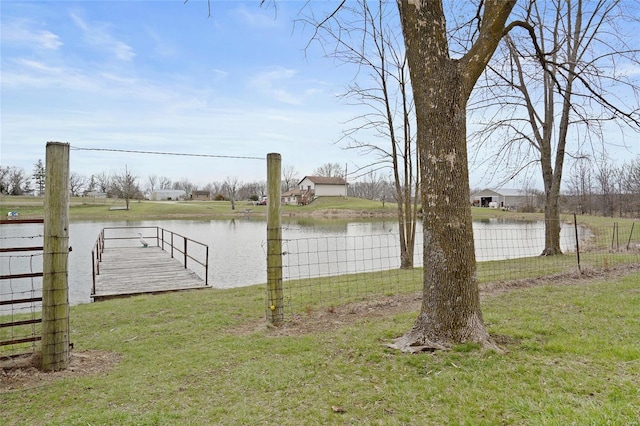 23425 N Everett Carr Rd, Mo, MO 65243 - view of yard with a water view and a dock