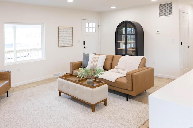 407 Front St, Monroe City, MO 63456 - living area with recessed lighting, baseboards, and light wood-style floors