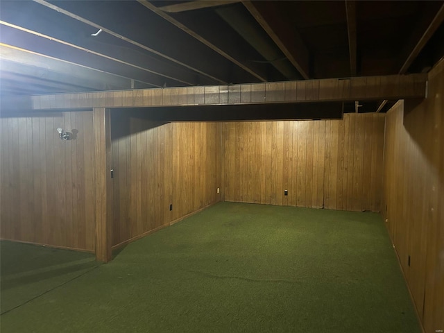 10314 Viscount Dr, Saint Louis, MO 63136 - finished below grade area featuring wooden walls and carpet floors