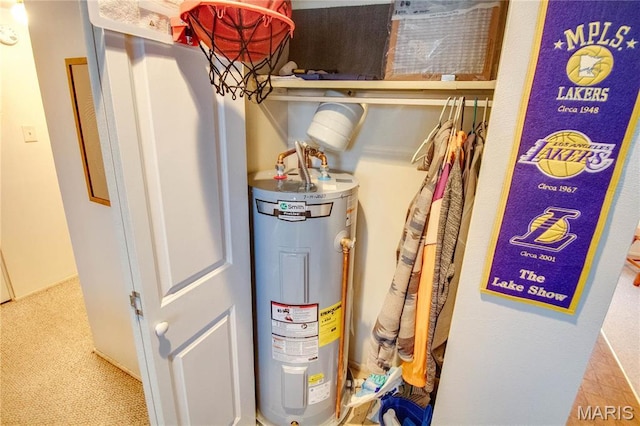 utility room with water heater