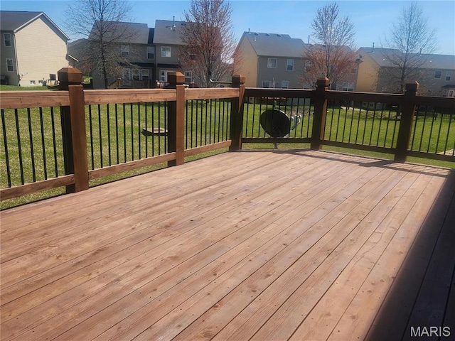 1914 Teresa Fields Ln, Lake St Louis, MO 63367 - wooden terrace featuring a residential view and a lawn