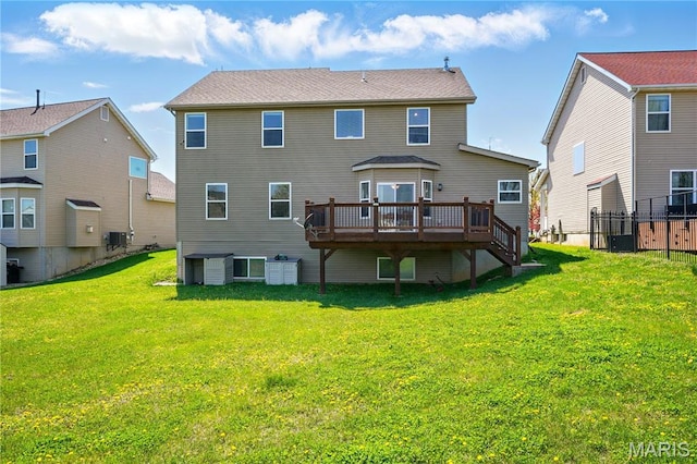 1914 Teresa Fields Ln, Lake St Louis, MO 63367 - rear view of house featuring central AC and a deck
