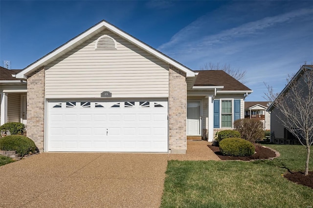 173 Silo View Dr Unit 393A, Wentzville, MO 63385 - ranch-style house with concrete driveway, an attached garage, and a front yard