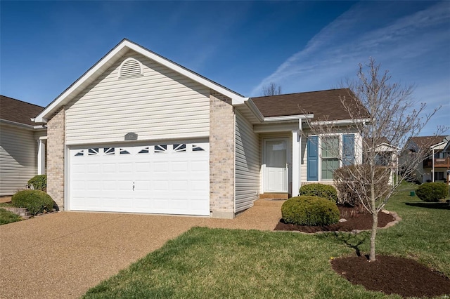 173 Silo View Dr Unit 393A, Wentzville, MO 63385 - ranch-style house with a garage, concrete driveway, and a front lawn