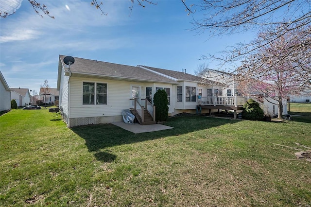 173 Silo View Dr Unit 393A, Wentzville, MO 63385 - back of property featuring a yard and a deck