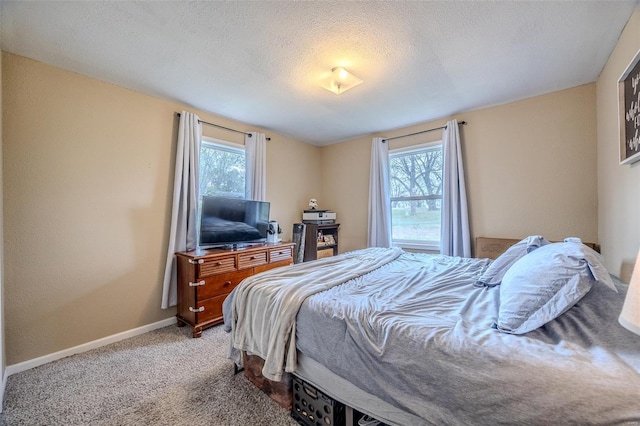 1425 Cedar Dr, Lebanon, MO 65536 - carpeted bedroom featuring multiple windows, baseboards, and a textured ceiling