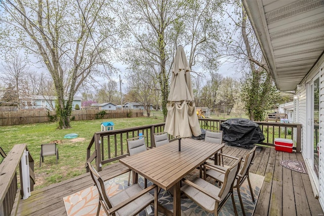 1425 Cedar Dr, Lebanon, MO 65536 - wooden deck featuring outdoor dining area