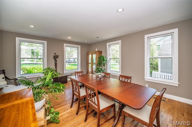 1211 S Geyer Rd, Saint Louis, MO 63122 - dining space with light wood-style flooring, recessed lighting, and baseboards