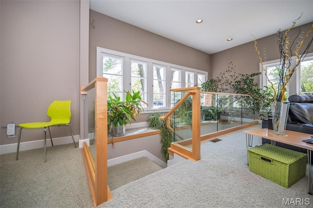 1211 S Geyer Rd, Saint Louis, MO 63122 - interior space with healthy amount of natural light, baseboards, recessed lighting, and carpet flooring