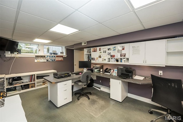 1211 S Geyer Rd, Saint Louis, MO 63122 - office with built in desk and a paneled ceiling