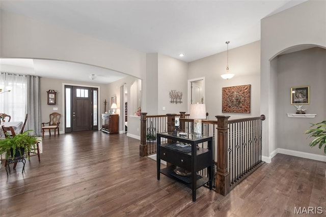 408 Hamlet Ct, Lake St Louis, MO 63367 - foyer featuring dark wood finished floors and recessed lighting