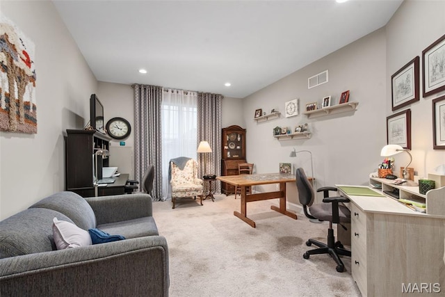 408 Hamlet Ct, Lake St Louis, MO 63367 - home office featuring carpet and recessed lighting