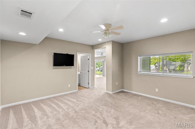 408 Hamlet Ct, Lake St Louis, MO 63367 - unfurnished room with a ceiling fan, carpet floors, and recessed lighting