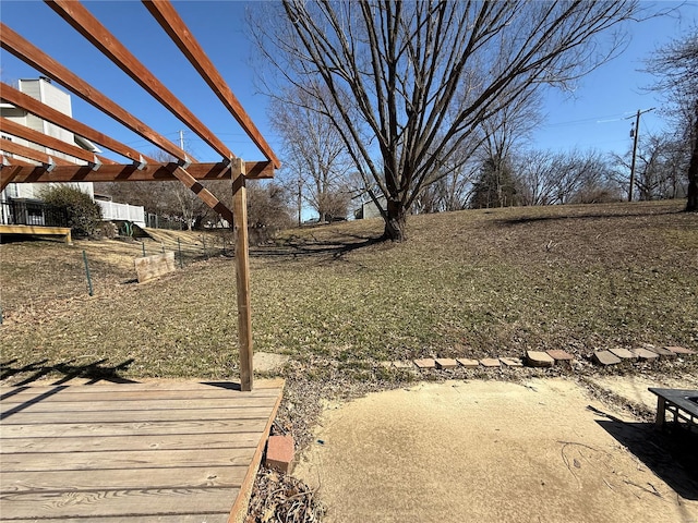 view of yard featuring a pergola