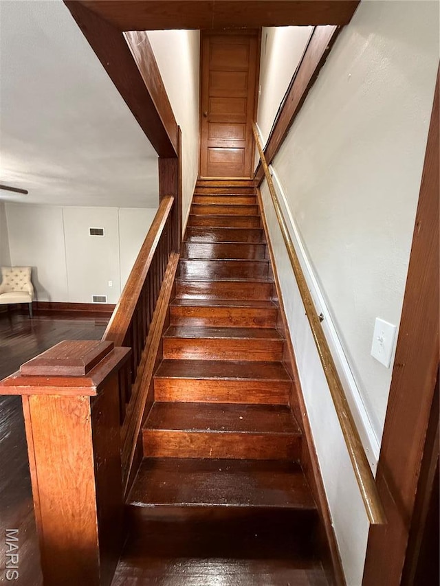 13978 Pike 496, Bowling Green, MO 63334 - stairway with wood-type flooring