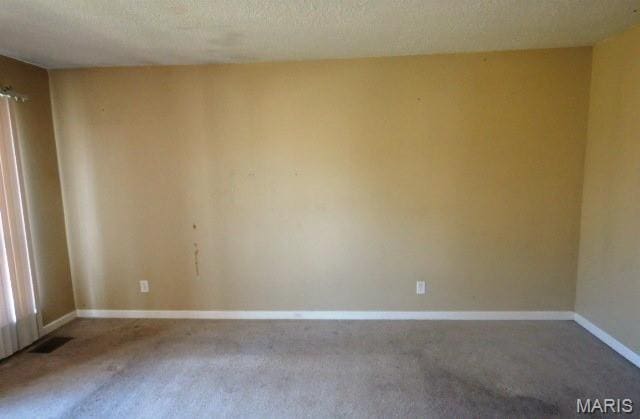 6530 Farm Pond Ct, Florissant, MO 63033 - empty room featuring carpet, baseboards, and a textured ceiling