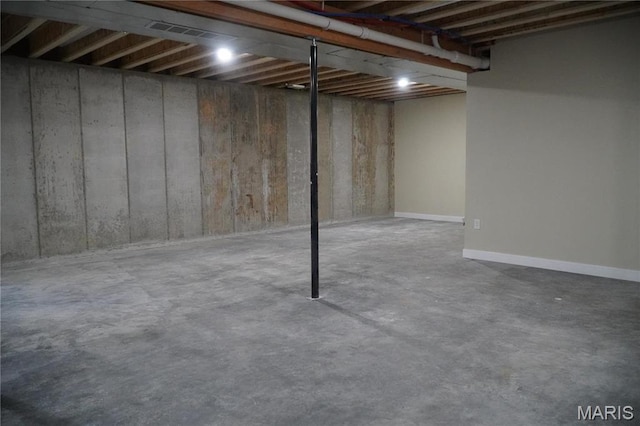view of basement