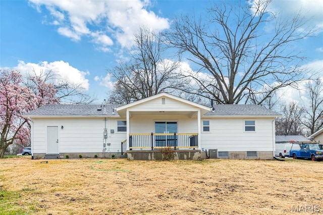 1121 E Cap Au Gris St, Troy, MO 63379 - back of house with a porch, a yard, and roof with shingles