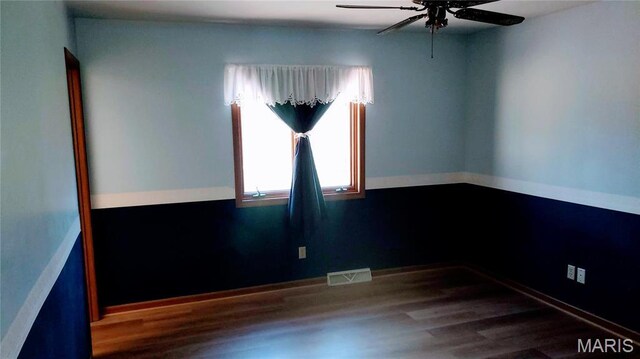 1020 White Hawk Dr, Cuba, MO 65453 - spare room with a ceiling fan and wood finished floors