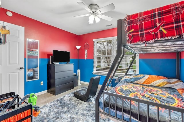 745 Sugar Glen Dr Unit 5, Saint Peters, MO 63376 - bedroom with baseboards, wood finished floors, and a ceiling fan