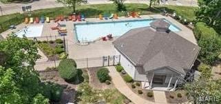 745 Sugar Glen Dr Unit 5, Saint Peters, MO 63376 - aerial view of property's location with a pool