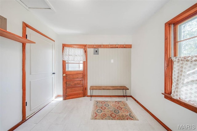1003 S Warfel St, Salem, MO 65560 - entryway with wooden walls and baseboards