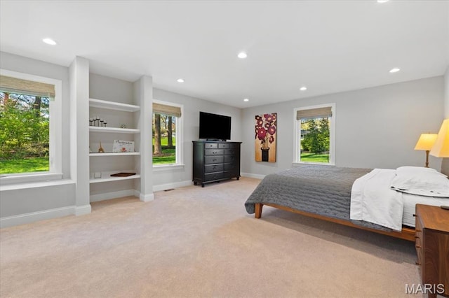 12 Westfield, Frontenac, MO 63131 - bedroom with light carpet, baseboards, and recessed lighting